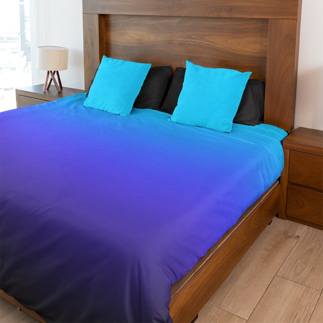 Black Indigo and Aqua Blue Ombre Duvet Cover (Black Indigo and Aqua Blue Ombre Duvet Cover)