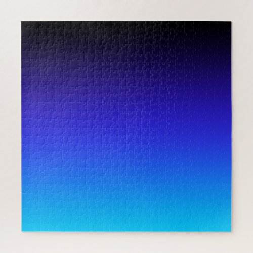 Black Indigo and Aqua Blue Ombre Jigsaw Puzzle