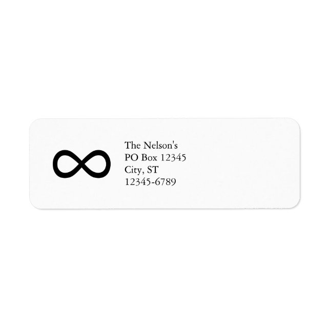 Black Infinity Symbol Label (Front)