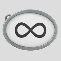 Black Infinity Symbol Oval Belt Buckle