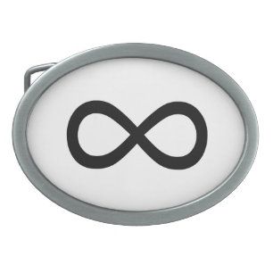 Black Infinity Symbol Oval Belt Buckle