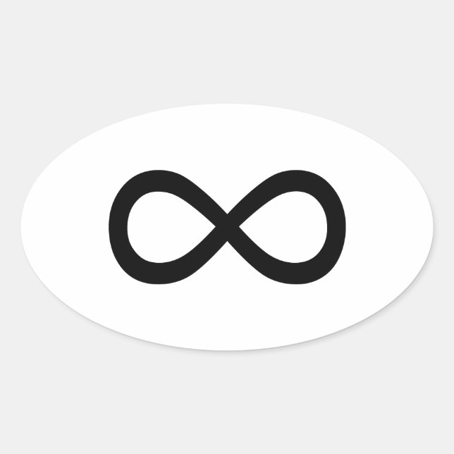 Black Infinity Symbol Oval Sticker (Front)
