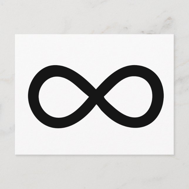 Black Infinity Symbol Postcard (Front)