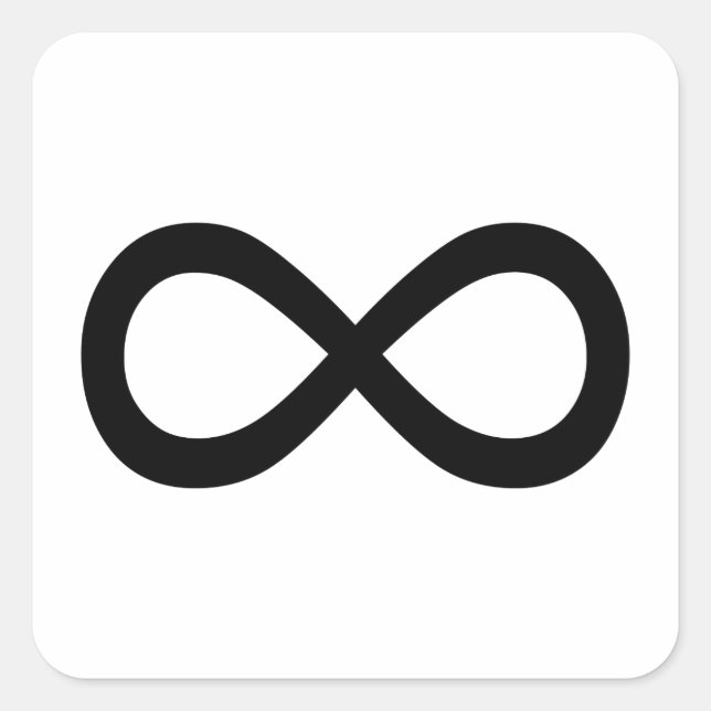 Black Infinity Symbol Square Sticker (Front)