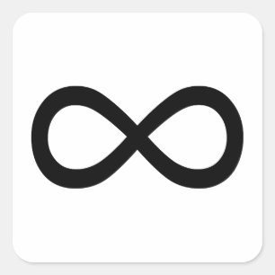 Black Infinity Symbol Square Sticker