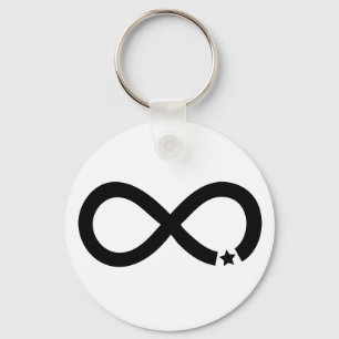 Black Infinity Symbol with star Keychain