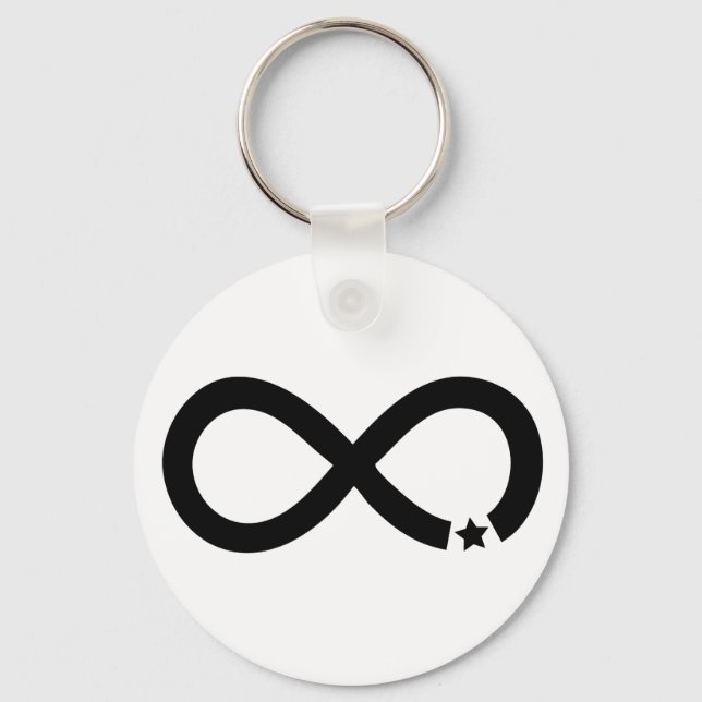 Black Infinity Symbol with star Keychain (Front)