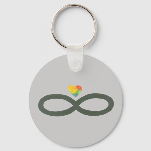 Black Infinity with Heart #3 Keychain (Front)