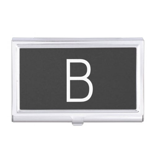 Black Initial Letter Monogram Modern Business Card Case