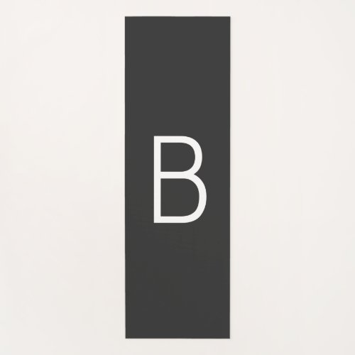 Black Initial Letter Monogram Modern Yoga Mat