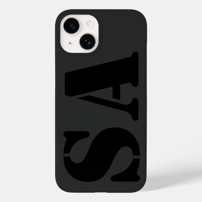 black initial minimal contemporary I Phone Case (Back)