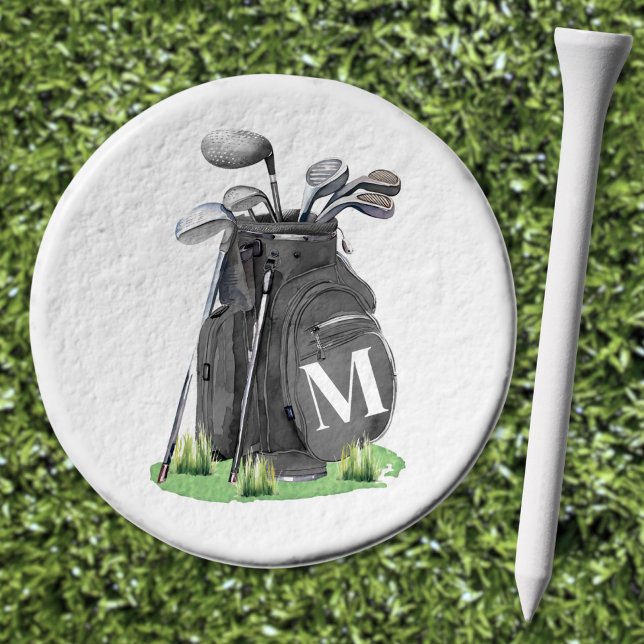 Black Initial Monogram Golf Tees (Black Initial Monogram Golf Tees)