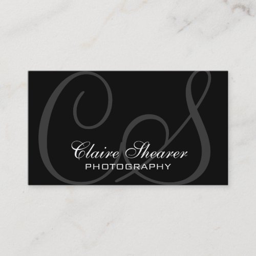 Black Initials Business Card
