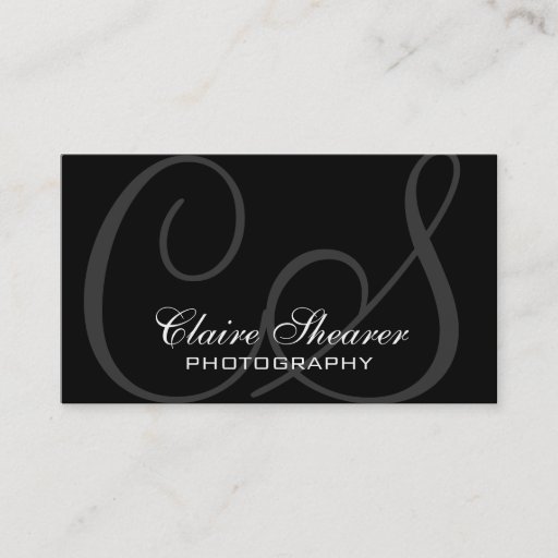 Customizable Black Initials Business Card