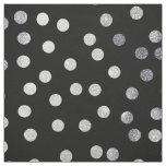 Black Ink and Silver City Dots Fabric