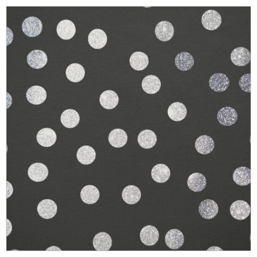 Black Ink and Silver City Dots Fabric