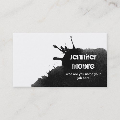 black ink business card