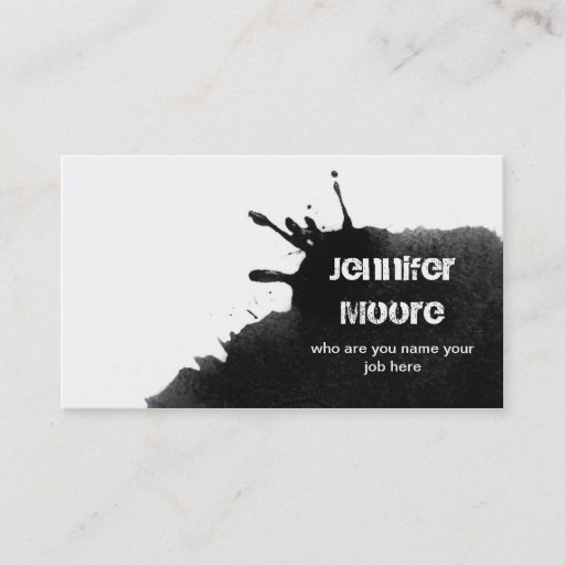 Customizable black ink business card