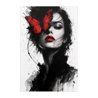 Black Ink Butterfly Acrylic Print