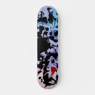 BLACK INK colored grunge painting Skateboard Deck