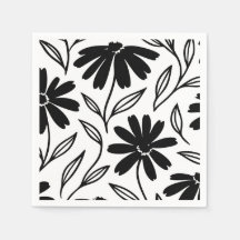 Black Ink Daisies Boho Bridal Shower