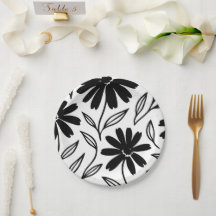 Black Ink Daisies Boho Bridal Shower