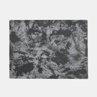Black Ink on Grey Background Doormat