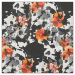 BLACK INK &amp; POPPIES pattern + your backgr. &amp; ideas Fabric