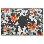 BLACK INK &amp; POPPIES pattern + your backgr. &amp; ideas Fabric