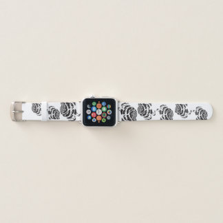 Black Ink Rose  Apple Watch Band