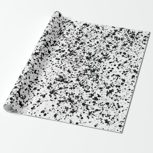 Black ink stain splatter gift wrapping paper