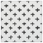Black Ink Stoke Cross Pattern Fabric