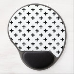 Black Ink Stoke Cross Pattern Gel Mouse Pad