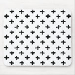 Black Ink Stoke Cross Pattern Mouse Pad