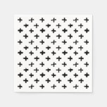 Black Ink Stoke Cross Pattern Napkins