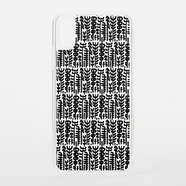 Black Ink Stroke Tree Pattern Uncommon iPhone Case (Back)