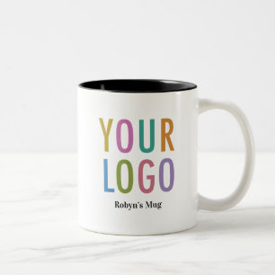 Black Inside Mug Employee Name Business Logo 11 oz
