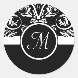 Black Insignia Monogram Envelope Seal Sticker