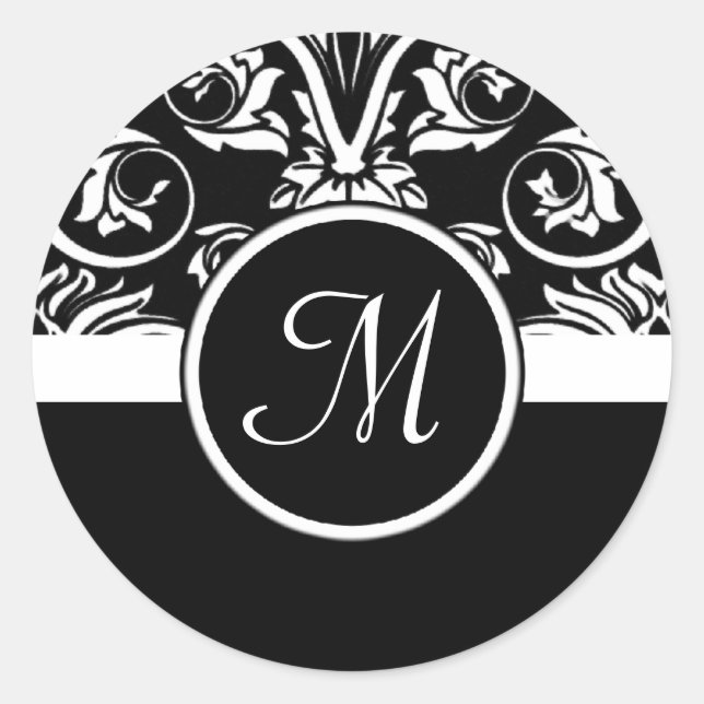 Black Insignia Monogram Envelope Seal Sticker (Front)