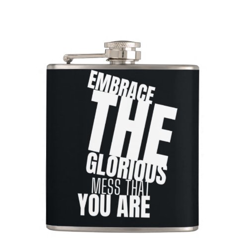 Black Inspirational Famous Quotes Flask