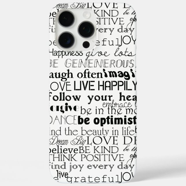 Black Inspirational Words Christmas Case-Mate iPhone Case (Back)