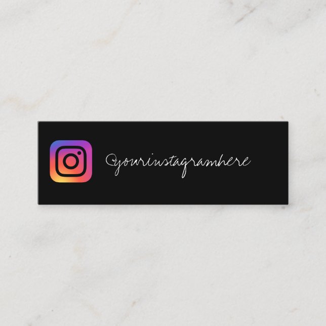 black instagram mini business card (Front)