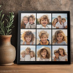 Black Instagram Photo Collage with 9 square photos Ceramic Tile<br><div class="desc">Use your photos without frames to create your own piece of art! Add your favorite pictures and snapshots to this strip for a fun memory keeper. An artistic way to display your best photo sharing pics.</div>