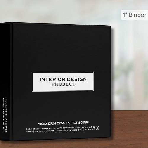 Black Interior Designer Project Binder