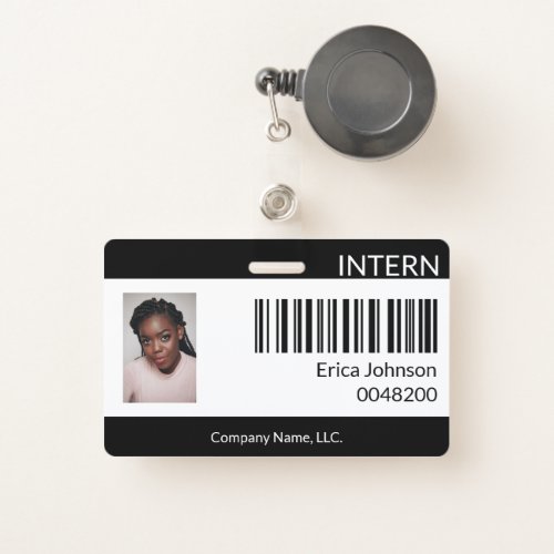 Black Intern Internship Photo ID Identification Badge