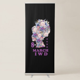 Black international women's day 2025 retractable banner