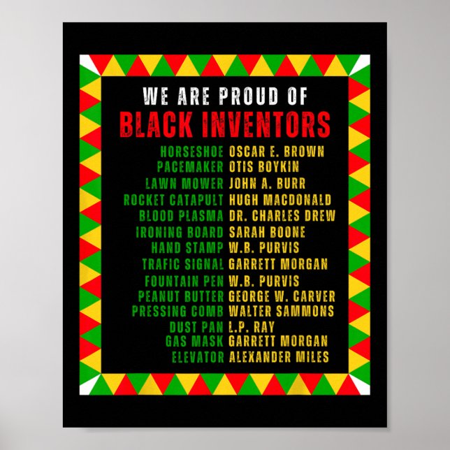 Black Inventors Proud Black History Month Roots Fu Poster (Front)