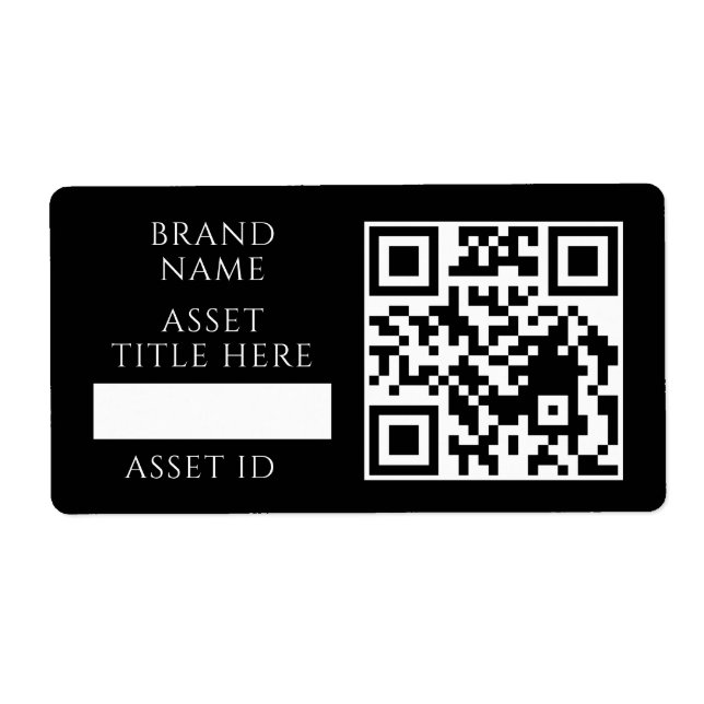 Black Inventory QR | Custom Business Product Code Label (Front)