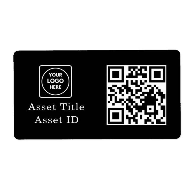 Black Inventory QR | Custom Product Business Code Label (Front)