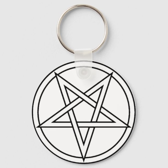 Black Inverted Pentacle Keychain (Front)